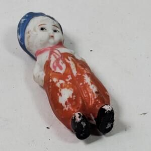 Vintage 1930 Bisque Dutch Boy 2 Inch Doll Small Hand Painted Japan